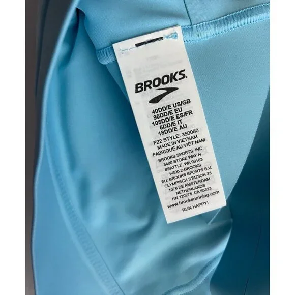 Brooks 40DDE Drive 3 Pocket Run Bra Vivid Teal Compression Wicking Quick Dry - Picture 9 of 11